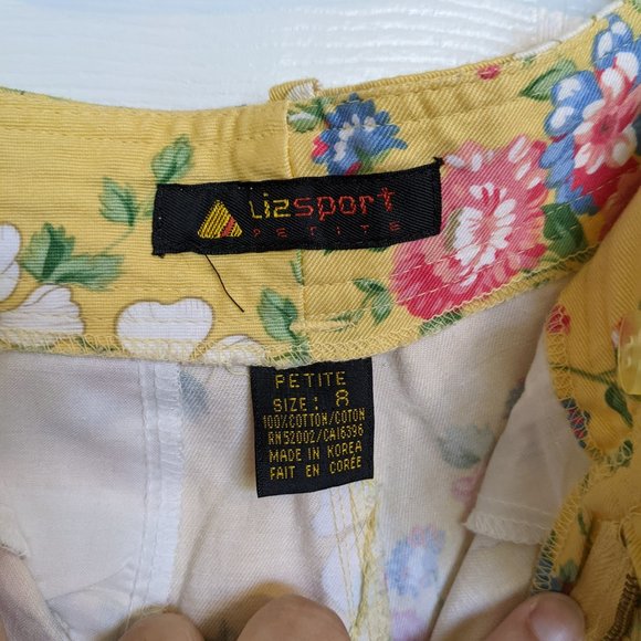 NWT Vintage Yellow FLORAL Shorts!  HIGH QUALITY CONSTRUCTION!  | 6 | Lizsport - Picture 7 of 11